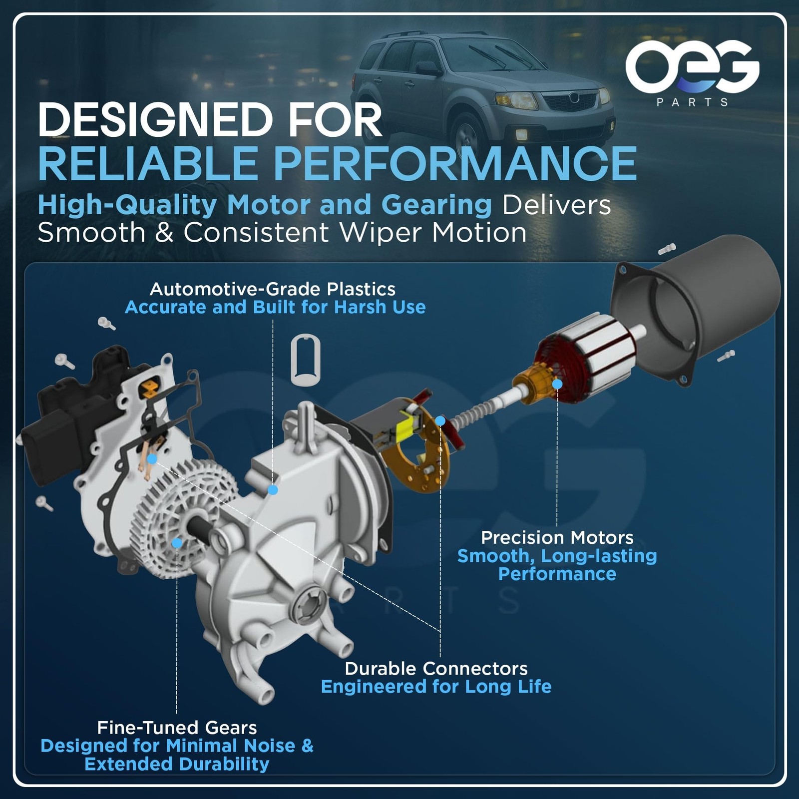 OEG Parts New Windshield Wiper Motor Compatible with Chevrolet S10 Blazer & P…