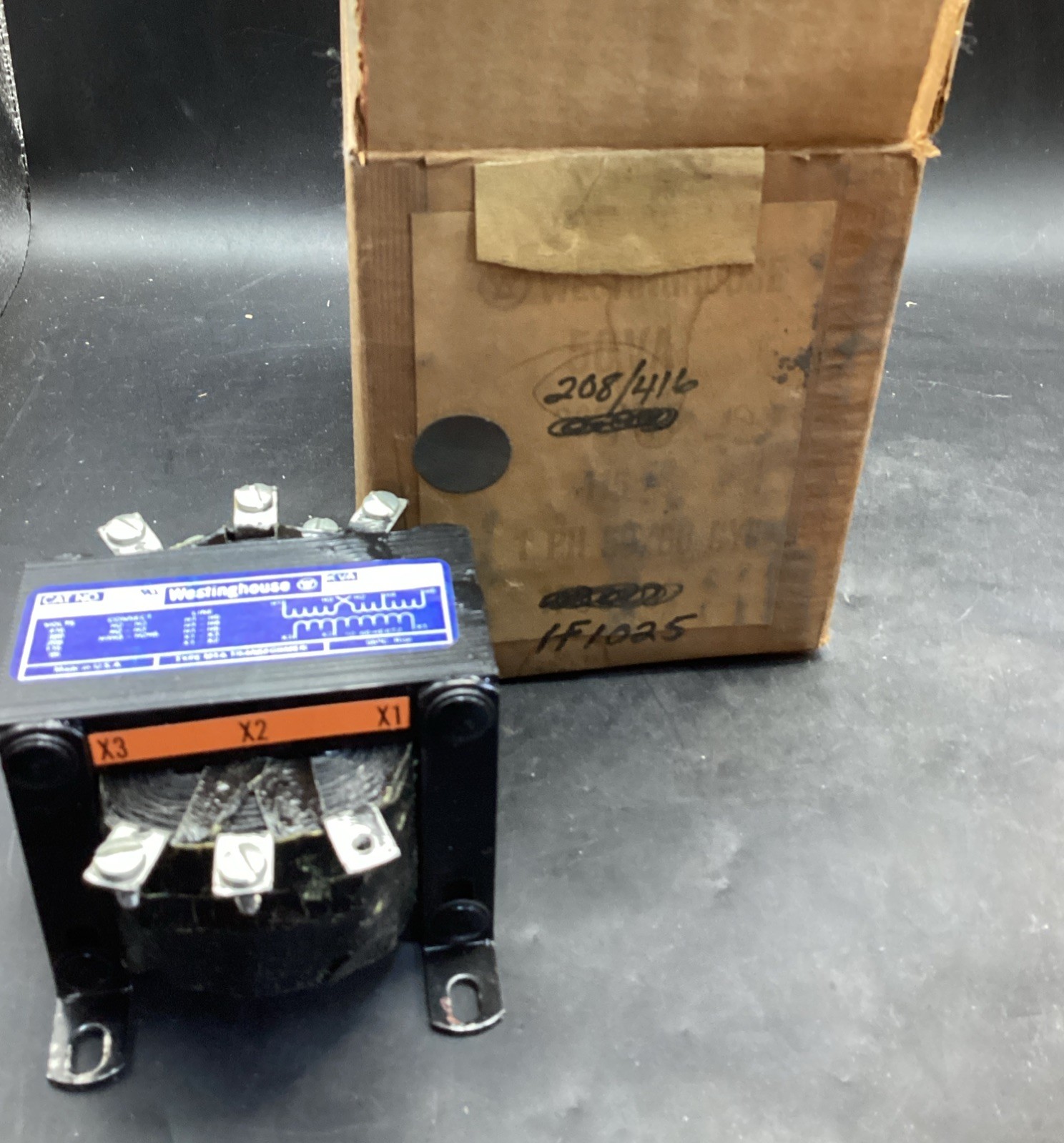 Westinghouse Transformer 1F 1025 .050 Iva Pri: 208/380/416V Sec: 95/115V 1Ph