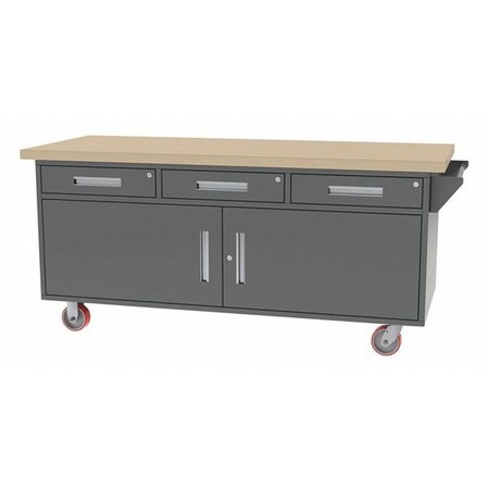 Greene Manufacturing Mg-88.M Mobile Cab Bench, Butcher Block, 75″W, 30″D