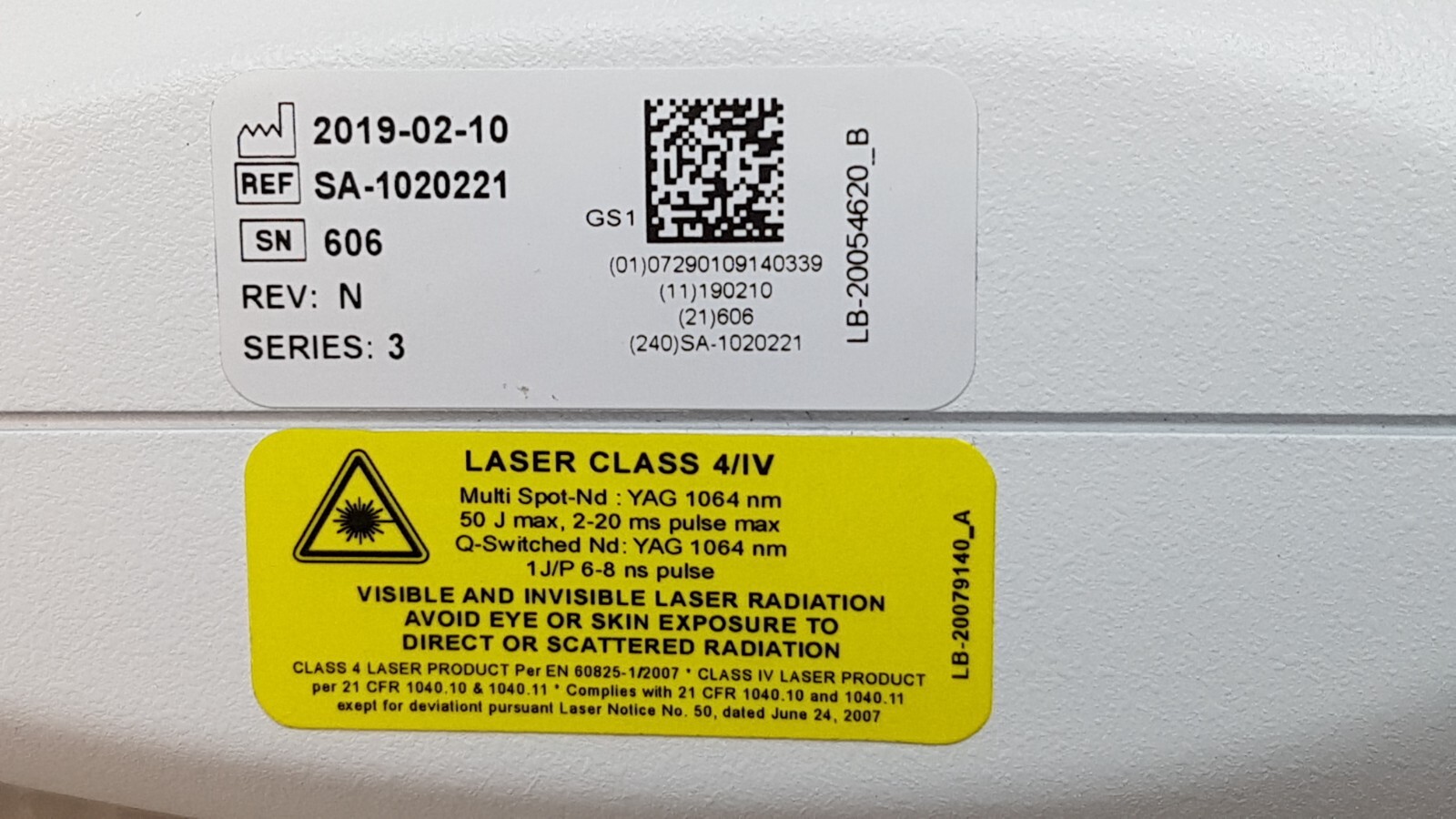 2019 LUMENIS Q-SWITCHED ND: YAG Treatment Head Handpiece SA-1020221