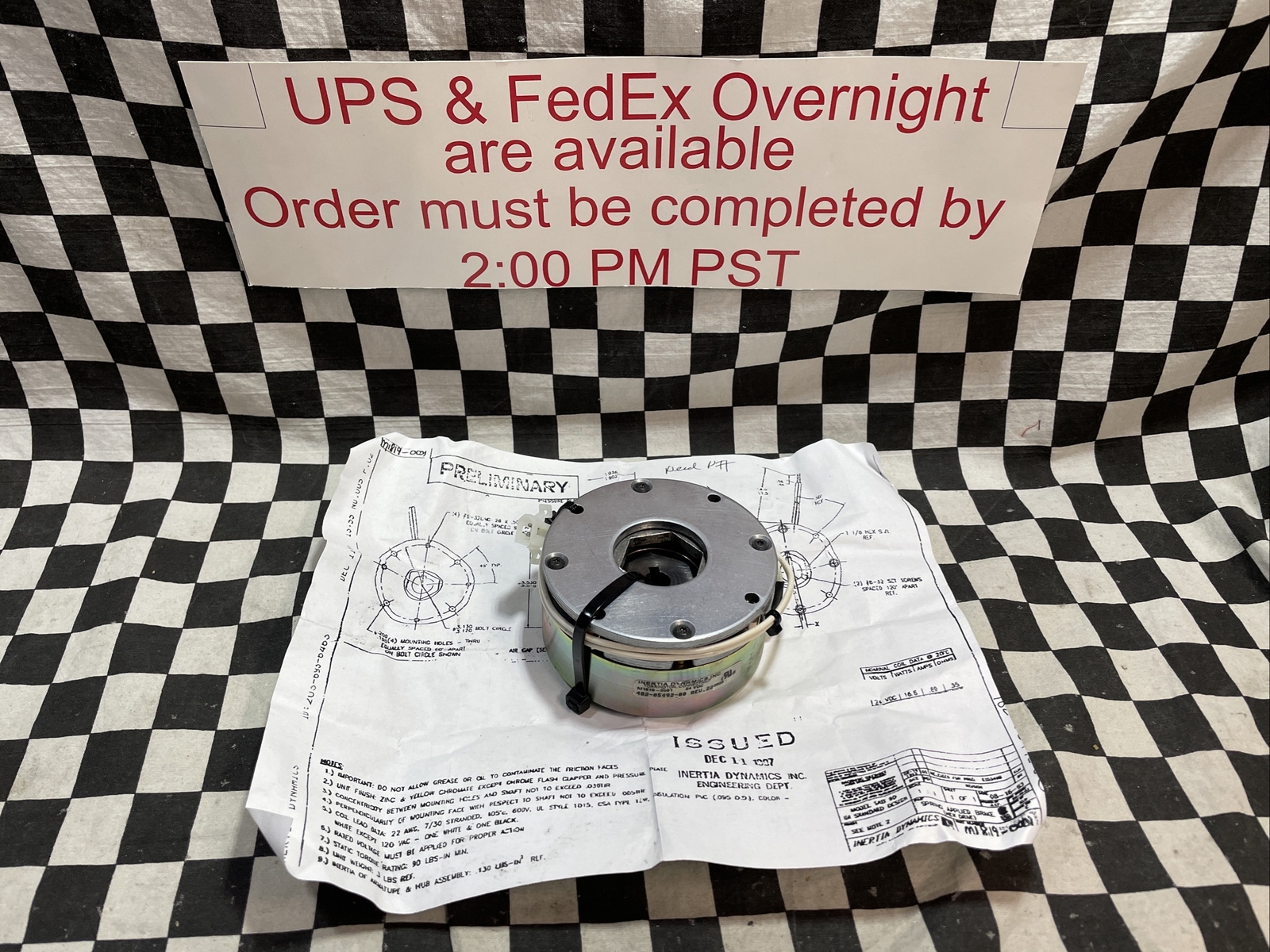 Brakes Inertia Dynamics M1819-0001, Spring Applied Brakes, 24 VDC, BOX A #129P19