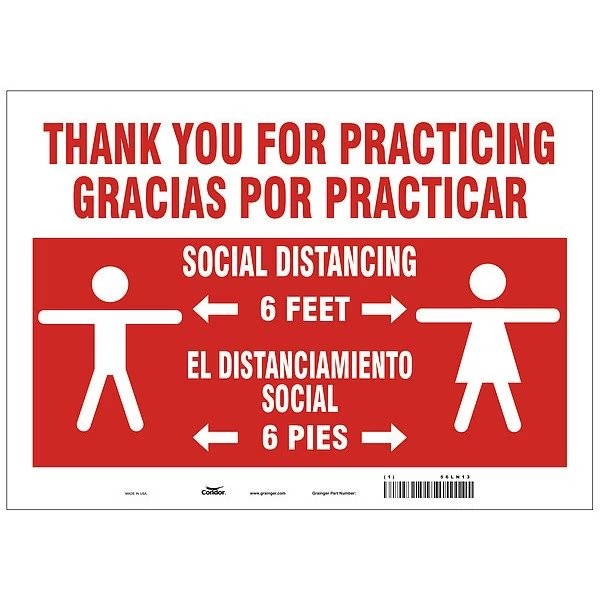 Condor HWB746T1014 Thank You For Practicing Sign, 14″ W x 10″ H, Engli