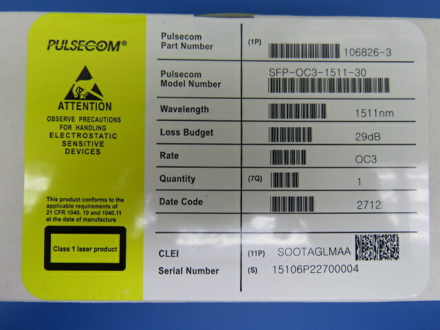 OE SOLUTIONS (PULSECOM) SFP-OC3-1511-30 Qty of 1 per Lot SMF SFP transceiver mo