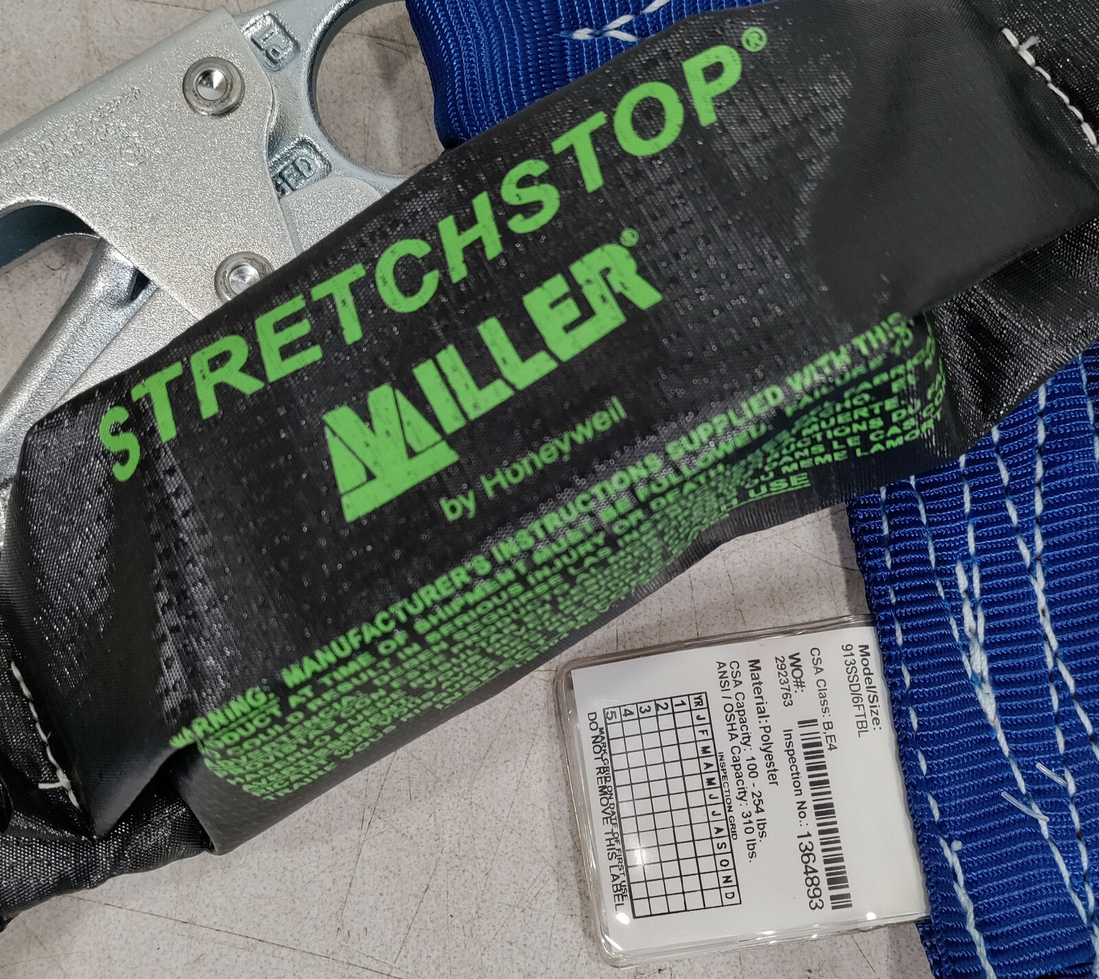 1 NEW KLEIN 87091 SAFETY HARNESS SIZE LARGE w/ MILLER LANYARD NIB **MAKE OFFER**