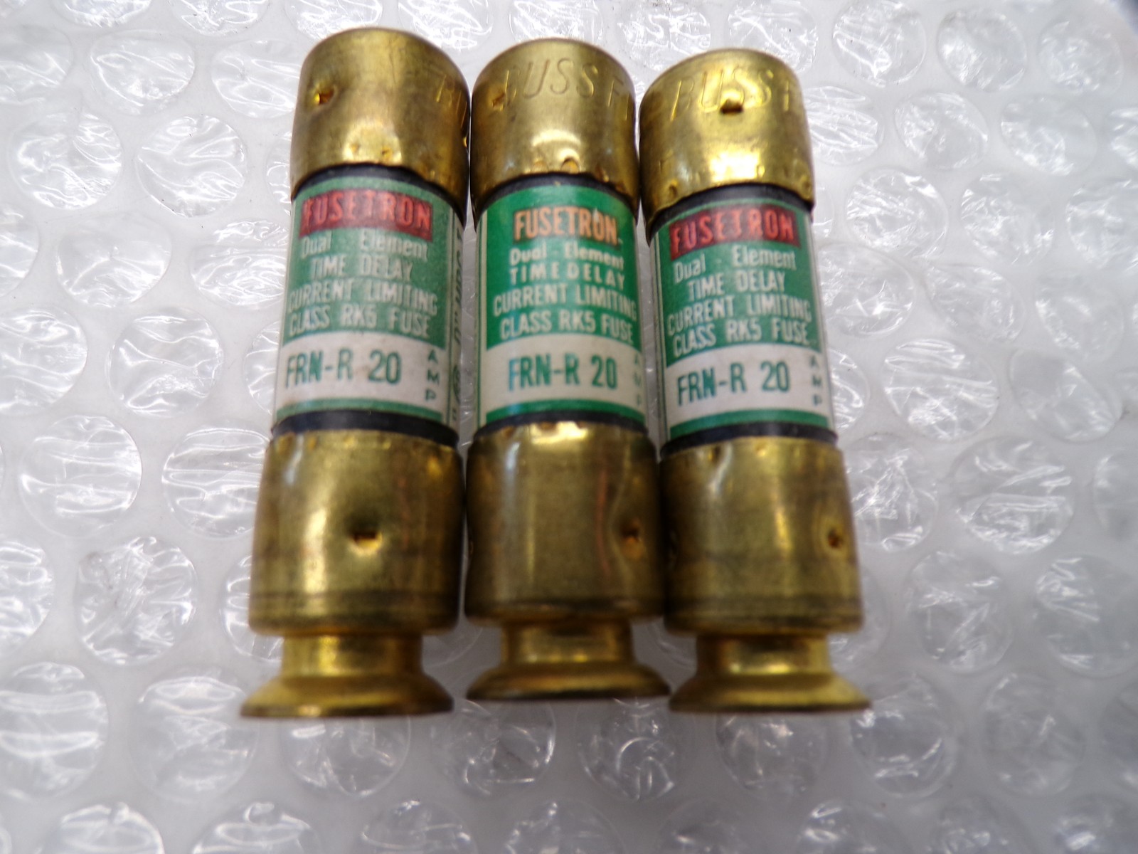 FUSETRON FRN-R-20 FUSE GREEN LOT OF 3 NSNP