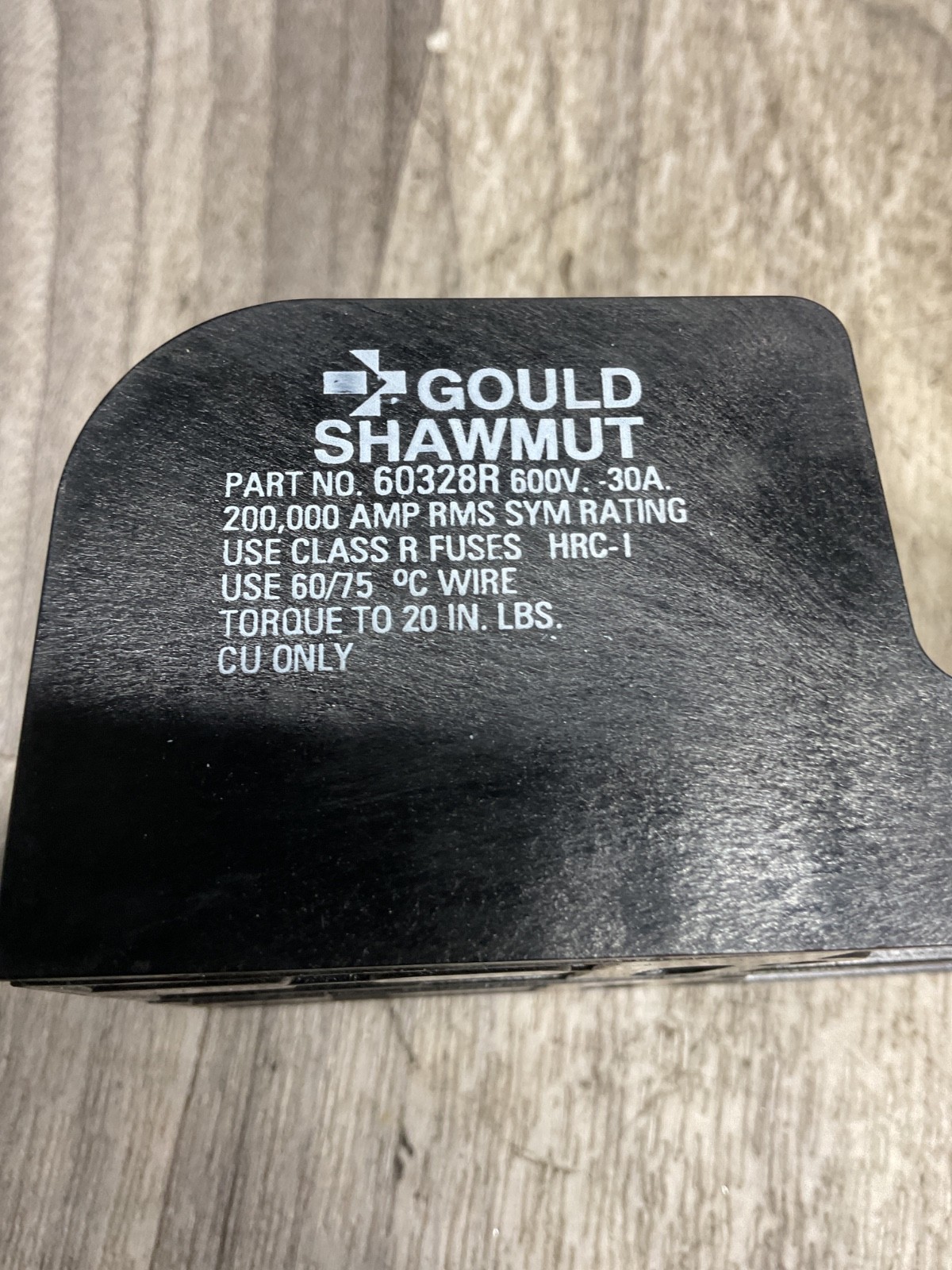 Gould Shawmut Ferraz 60328R Fuse Holder 600V 30A 2-Pole #4002X100SI