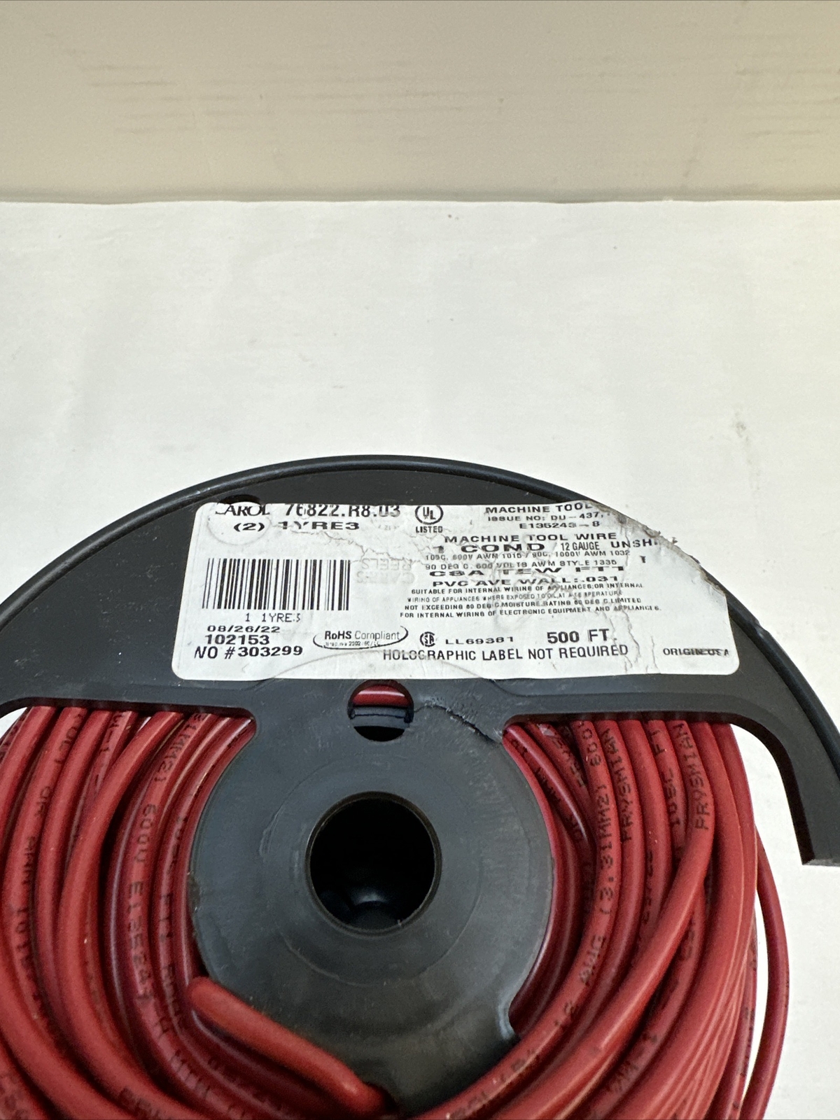 Carol Brand / General Cable – 76822.R8.03 – Hook-Up Wire,12 AWG,Stranded 500FT