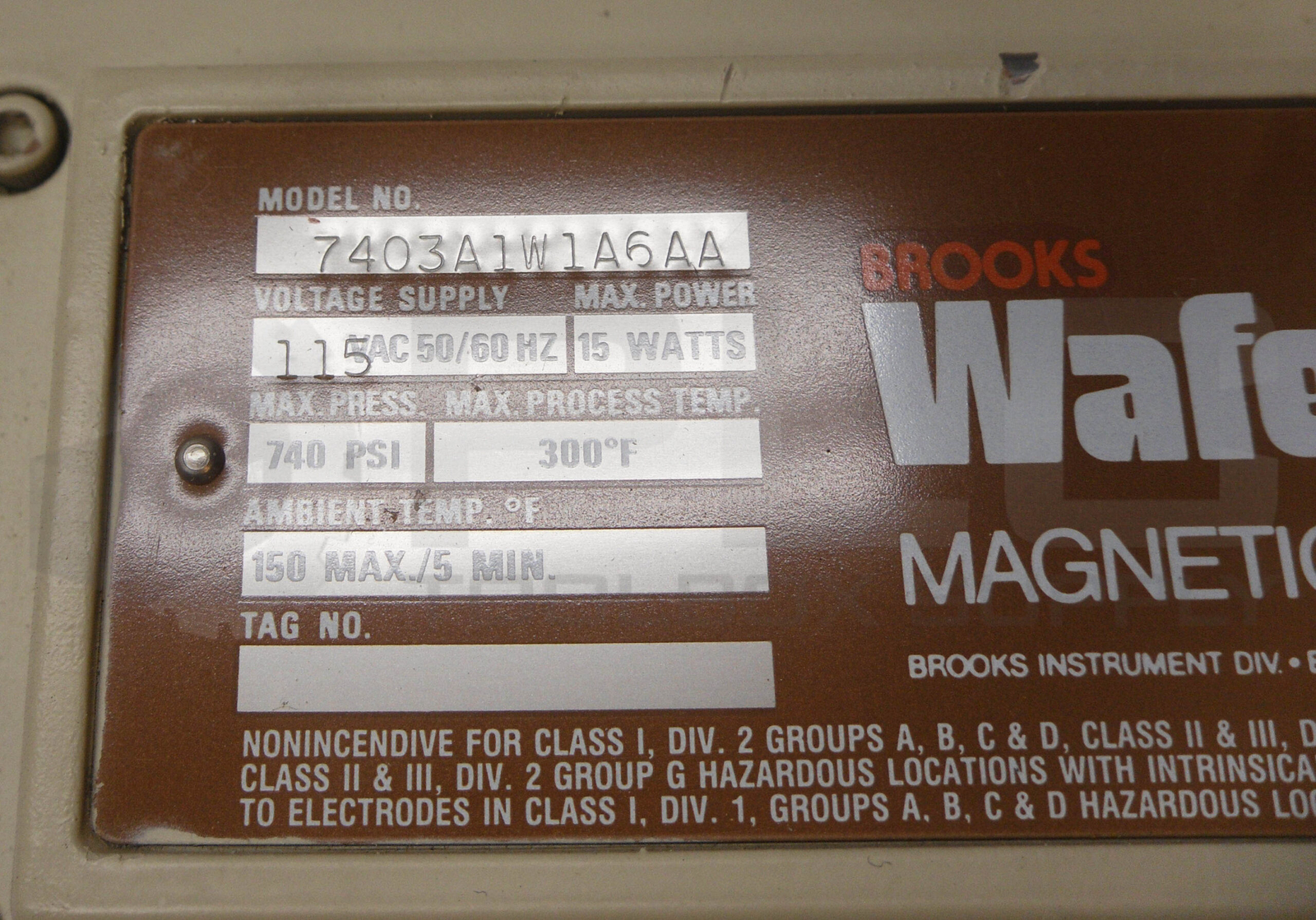 NEW BROOKS WAFER-MAG 7403A1W1A6AA MAGNETIC FLOWMETER W/ 814.1693PPG *READ*