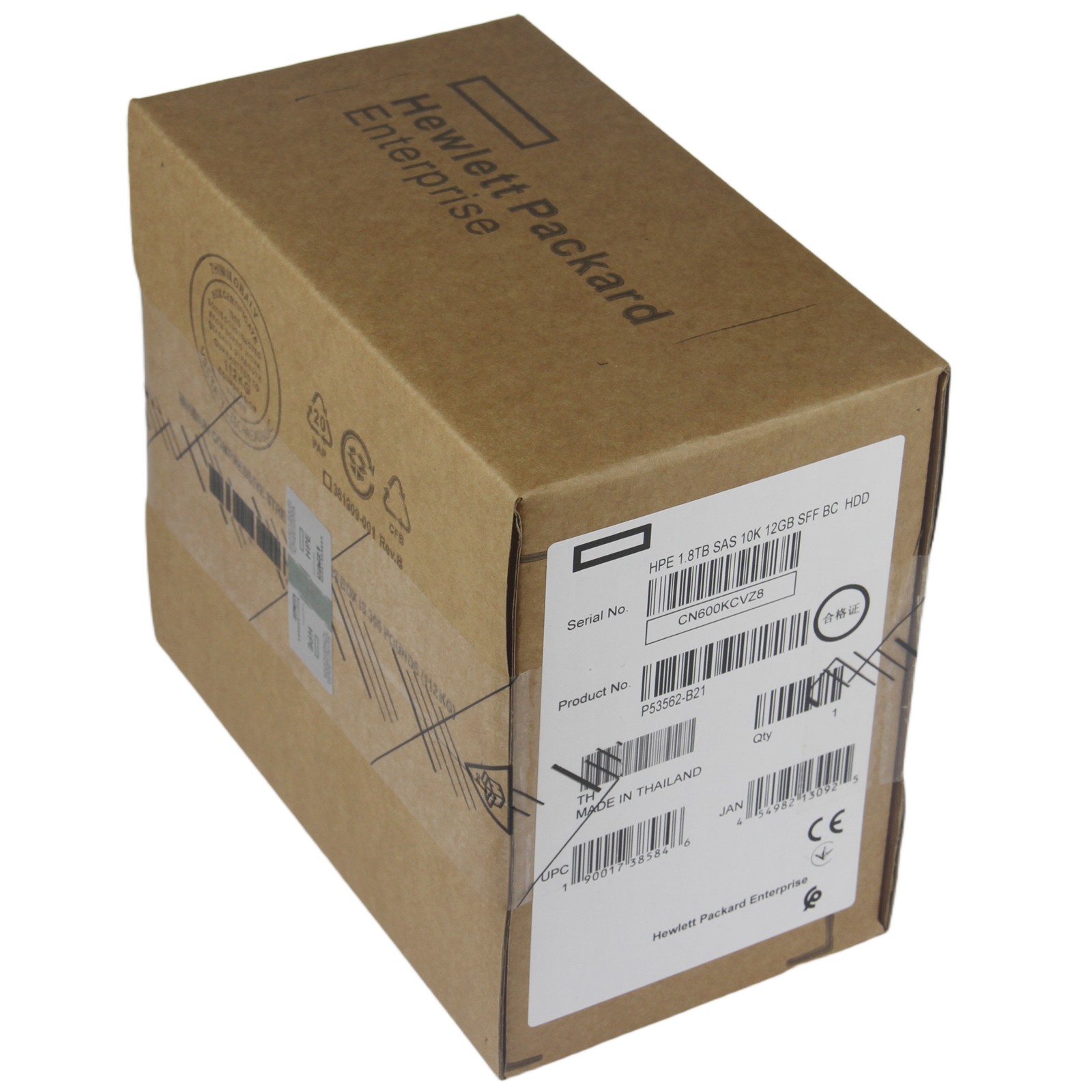 P53562-B21 P54682-001 HPE 1.8TB 2.5″ SAS 10K 12G SFF BC HDD Hard Drive NEW – US