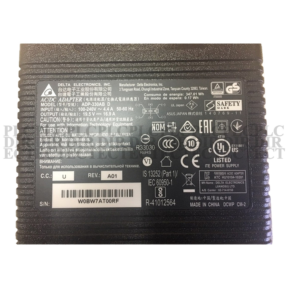 New LITEON OEM ADP-330AB D AC/DC Power Adapter 19.5V 16.9A 4-Pin