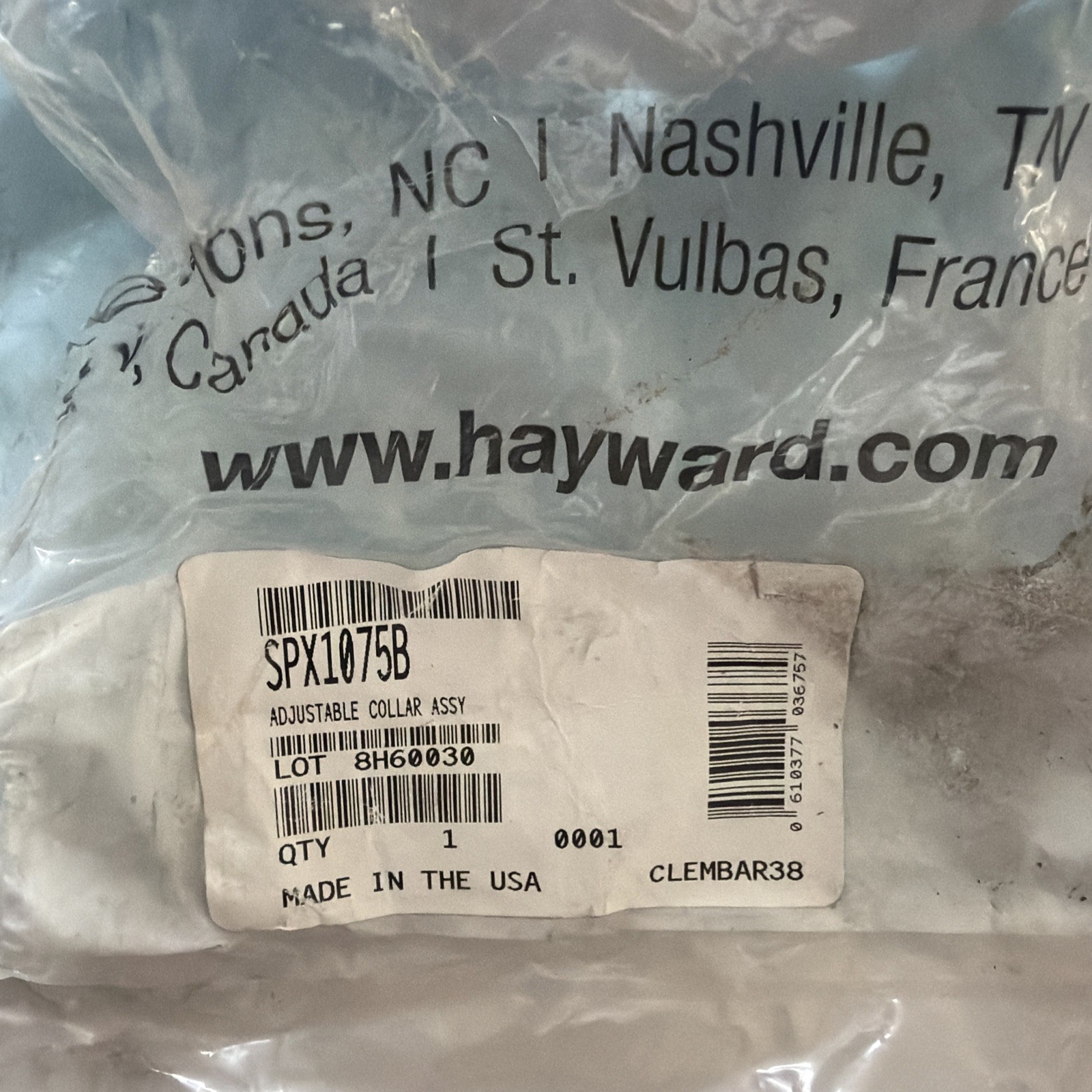Hayward Genuine OEM SPX1075B Adjustable Collar Assembly Free Shipping
