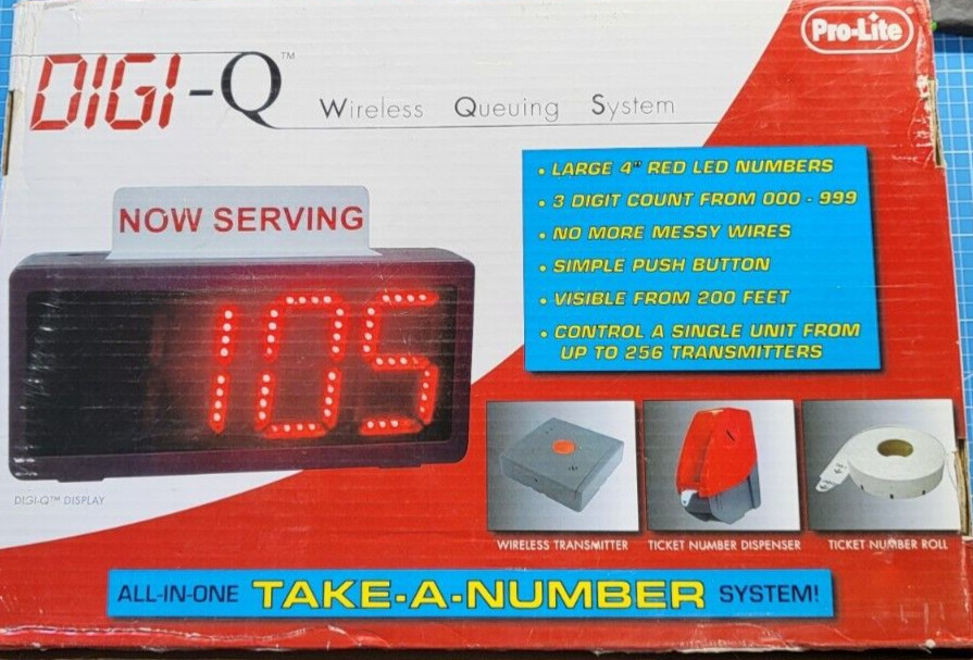 Digi-Q Pro Lite Wireless Queuing System LED NOW SERVING Sign