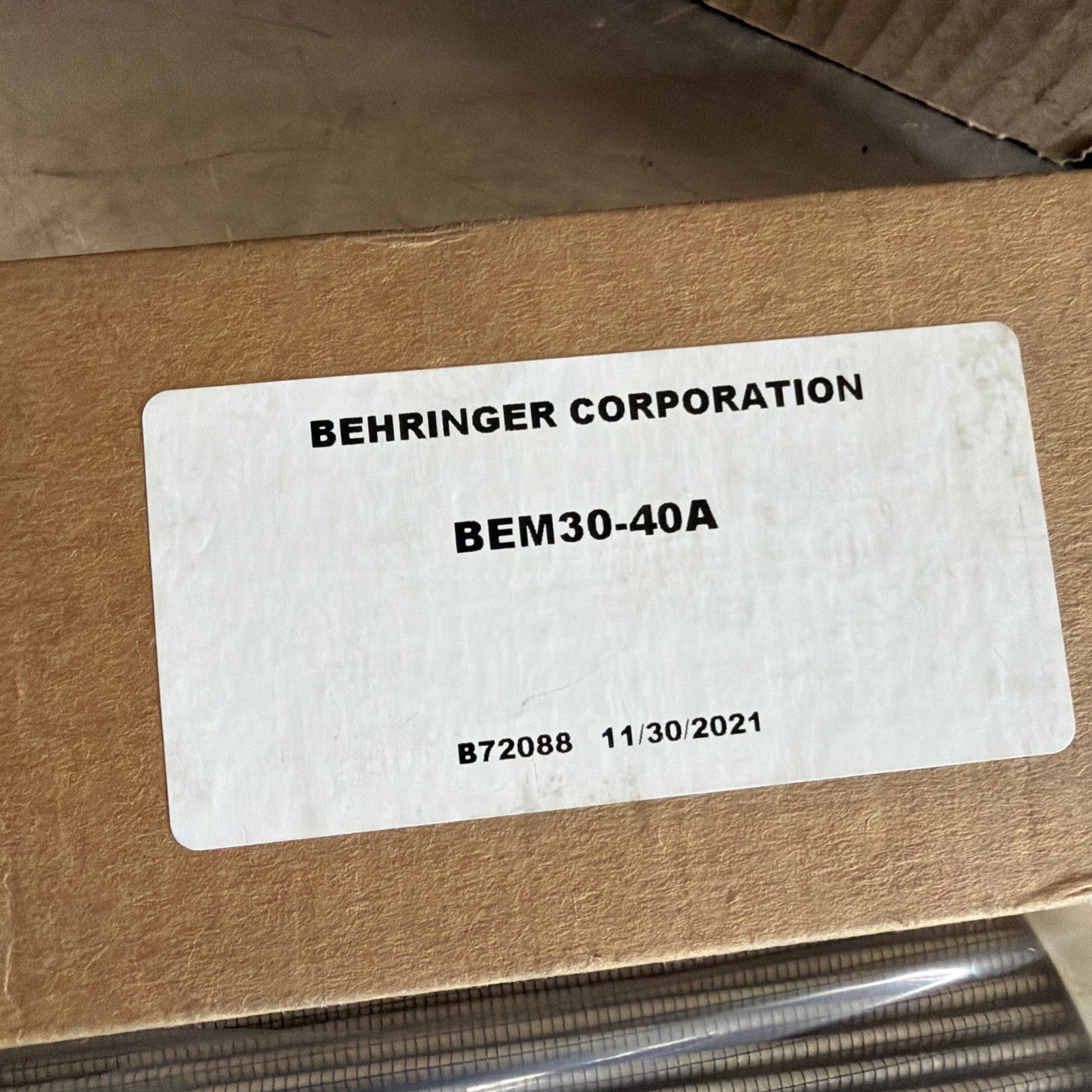 Behringer Corporation BEM 30- 40A Hydraulic Filter Element