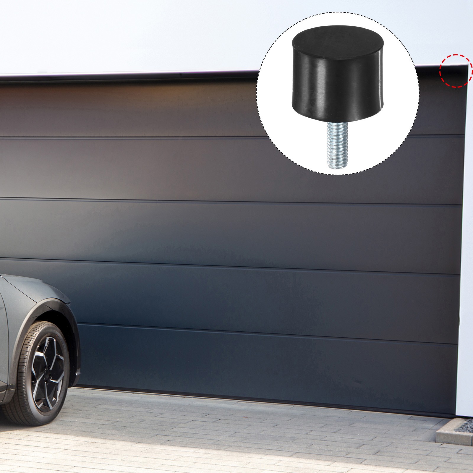 4-Pack Rubber Mounts with M5 x 15mm Studs Male D20mmxH15mm