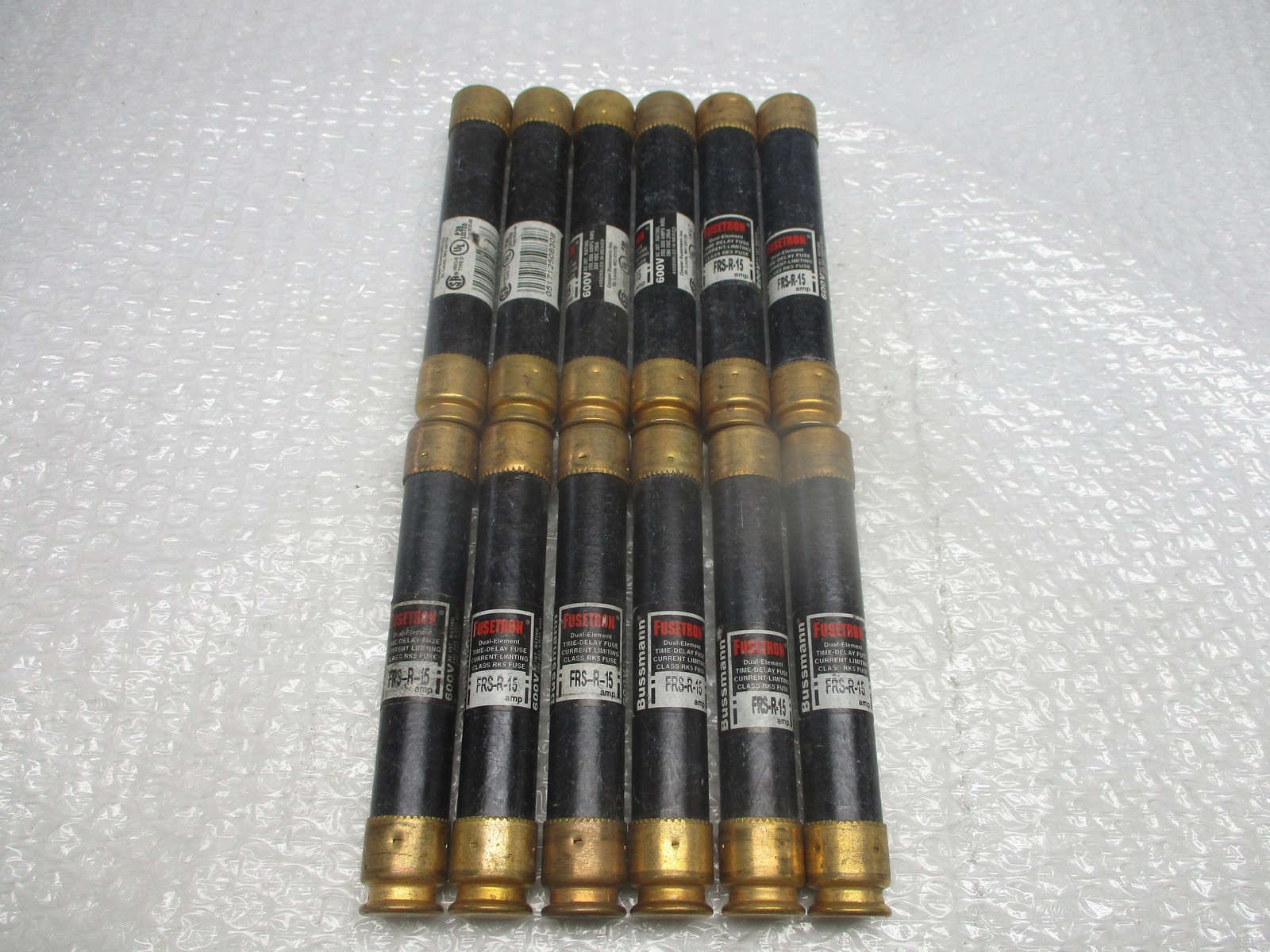 FUSETRON FRS-R-15 FUSE BLACK LOT OF 12 NSNP