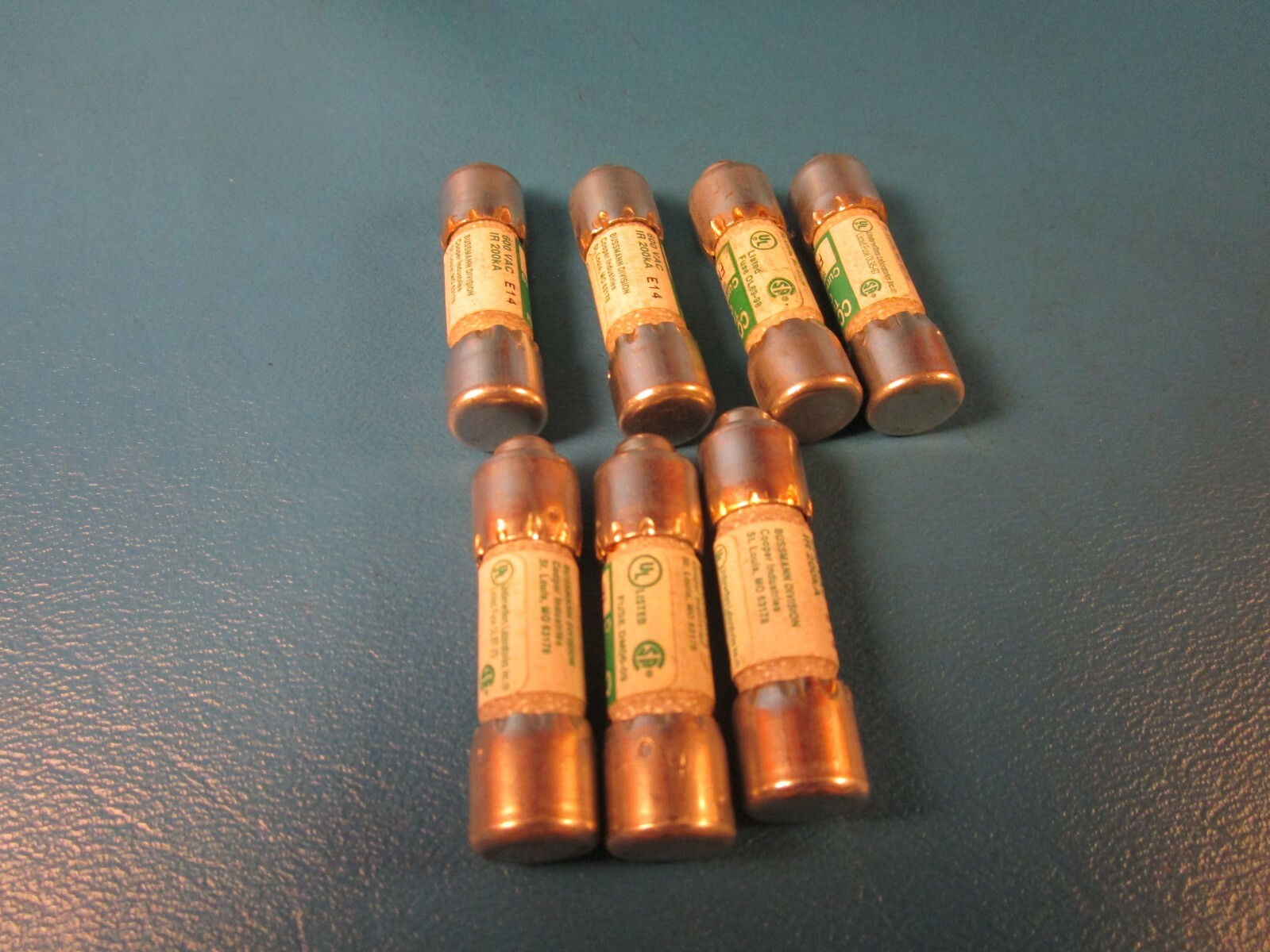 LOT OF 7 Bussmann CC-Tron FNQ-R-20 Fuse, Time Delay Fuse, Class CC