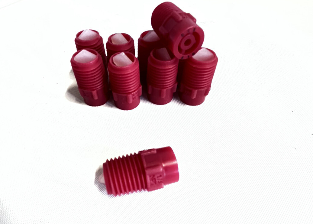 QTY-10 BEX 1/4S10-KK RED PVDF Spray Nozzle 1/4” Male NPT Size 10
