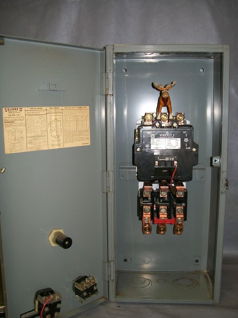 8536SFO3 Square D Nema Size 4 Starter 120V Nema 1 Enclosure (Indoor Use Only)