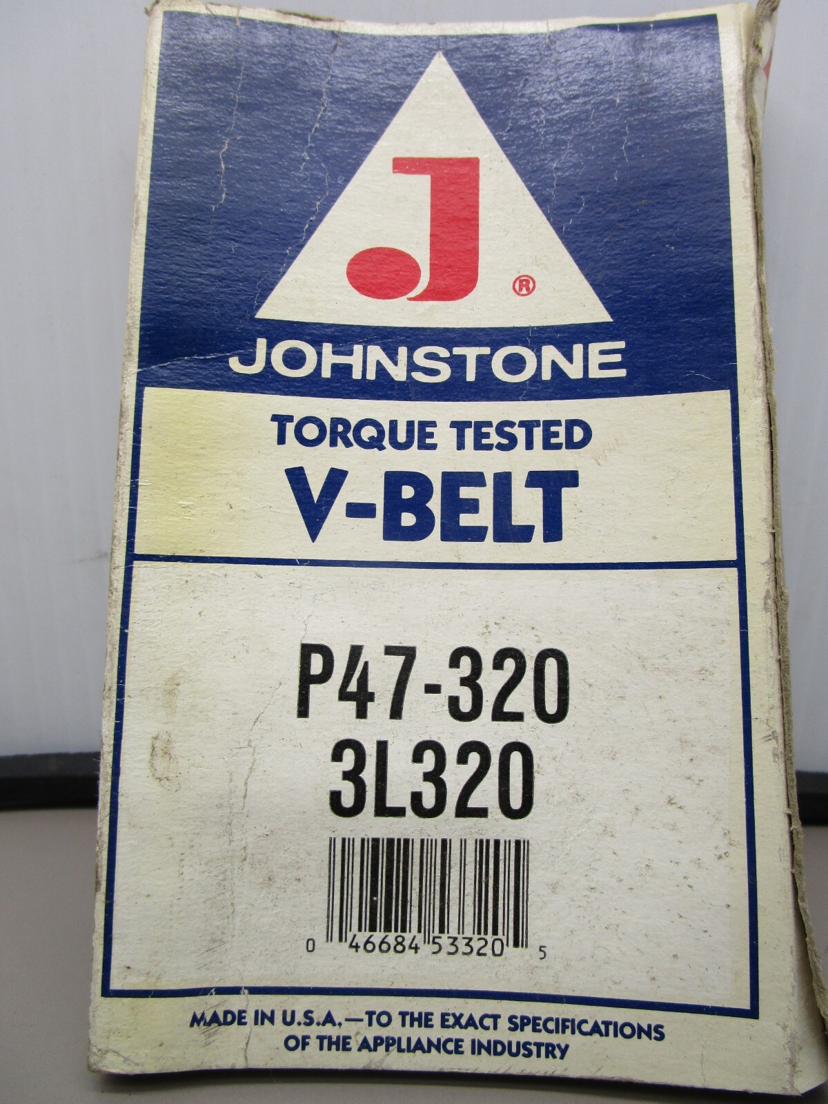 Johnstone P47-320 Torque Tested V-Belt 3L320 USA MADE