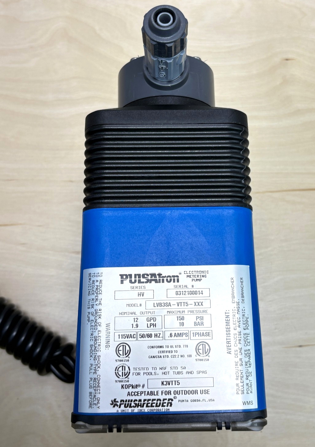 PULSAtron PULSAFEEDER LVB3SA-VTT5-XXX Electronic Metering Pump