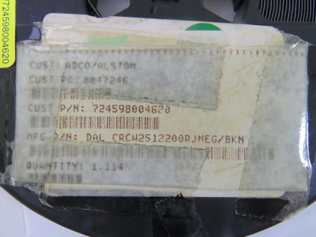 VISHAY CRCW2512200RJNEG Qty of 250 per Lot RES 2512 200 1W 5% 200PPM SM ROHS