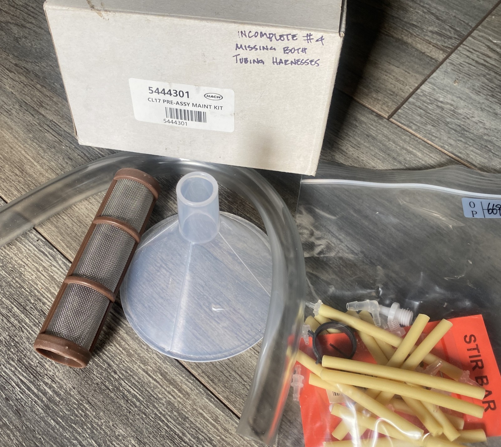 Hach CL17 Pre-Assy Maint Kit 5444301 *INCOMPLETE- MISSING Tubing Harnesses+Lids*