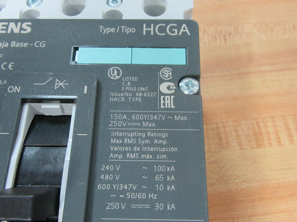 Siemens HCX3B150 150A Circuit Breaker HCX3B150L