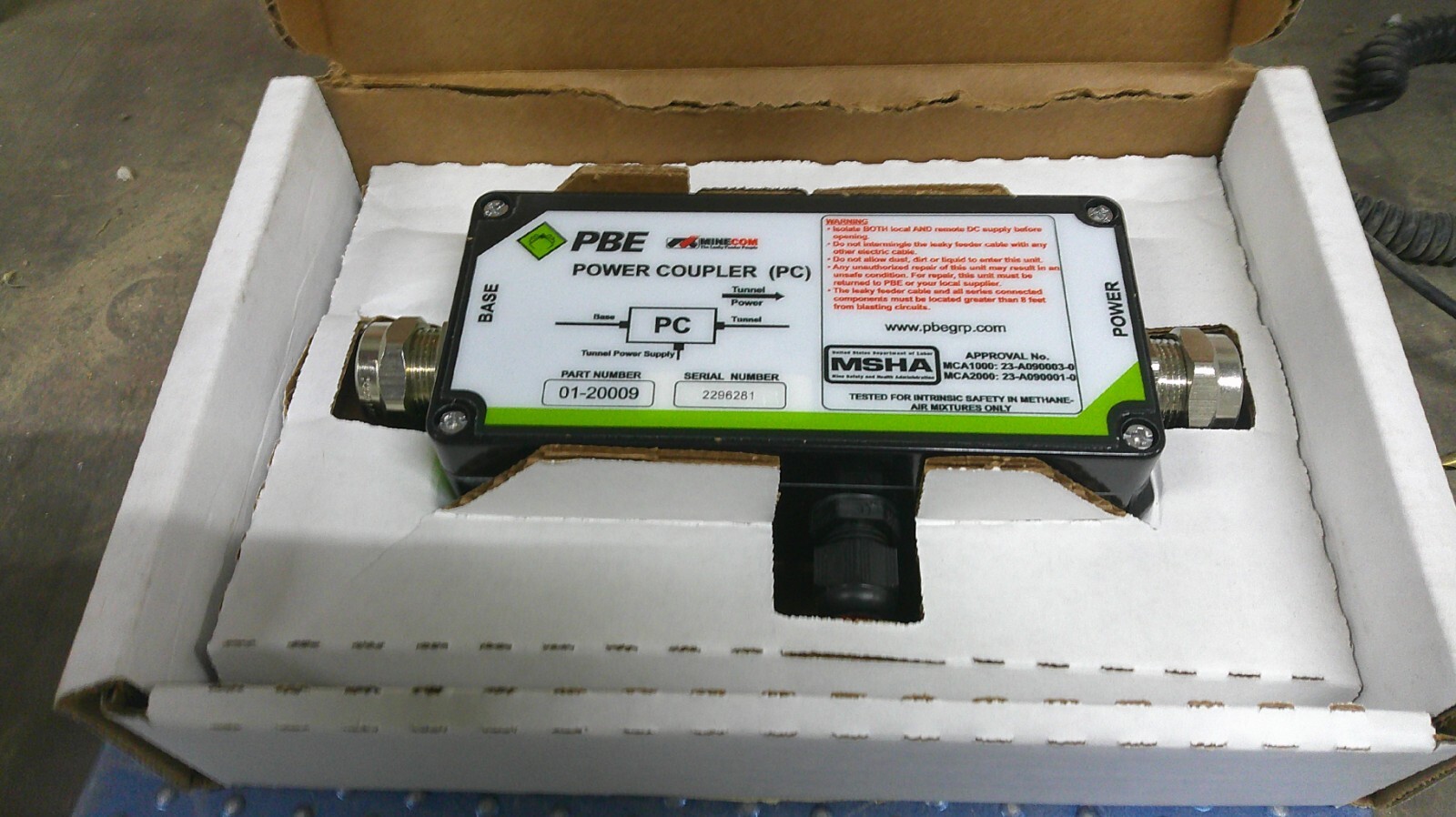 PBE Axell MSHA Power Coupler 01-20009
