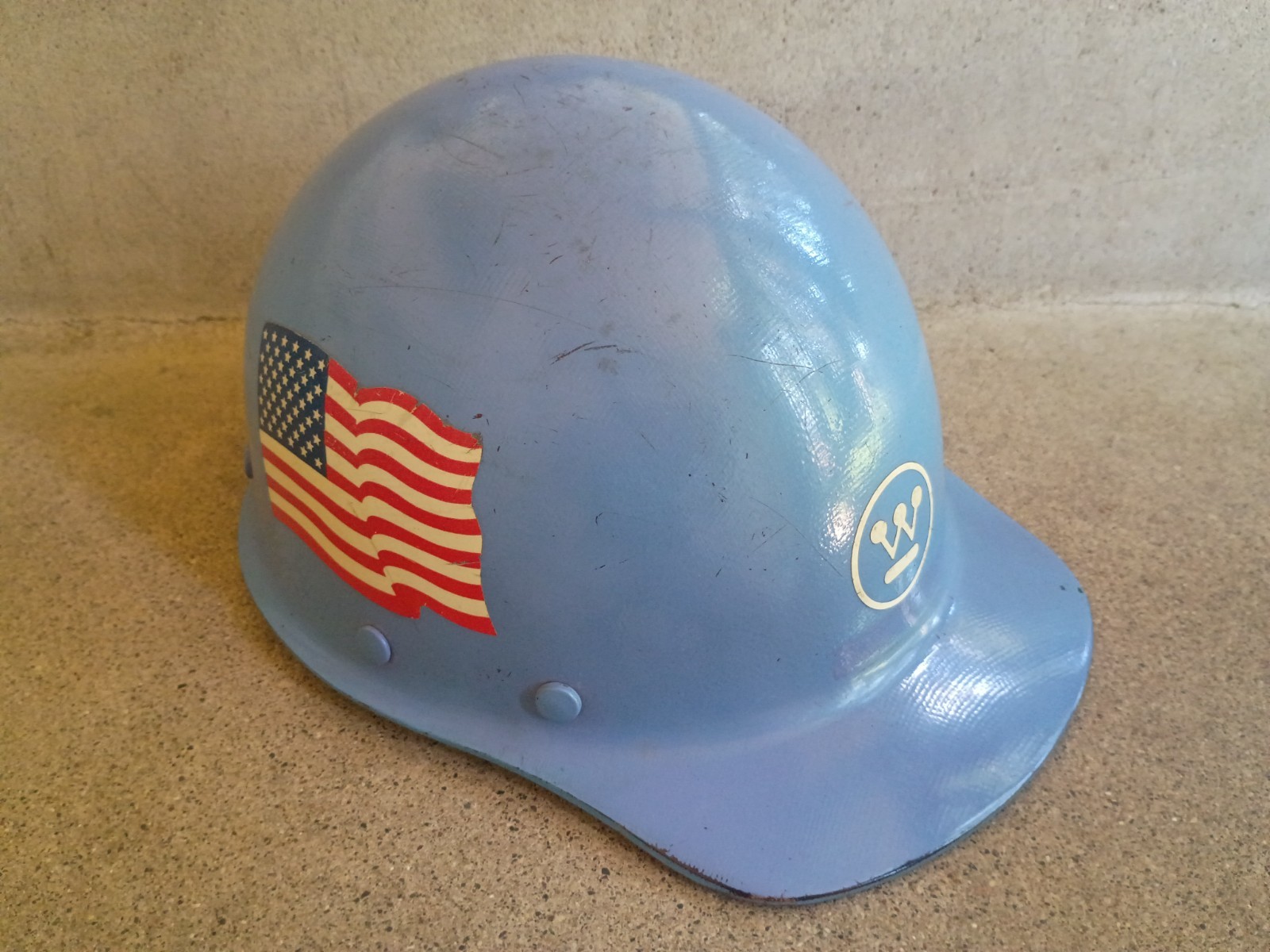 1960s MSA Skullgard Westinghouse industrial fiberglass safety hard hat