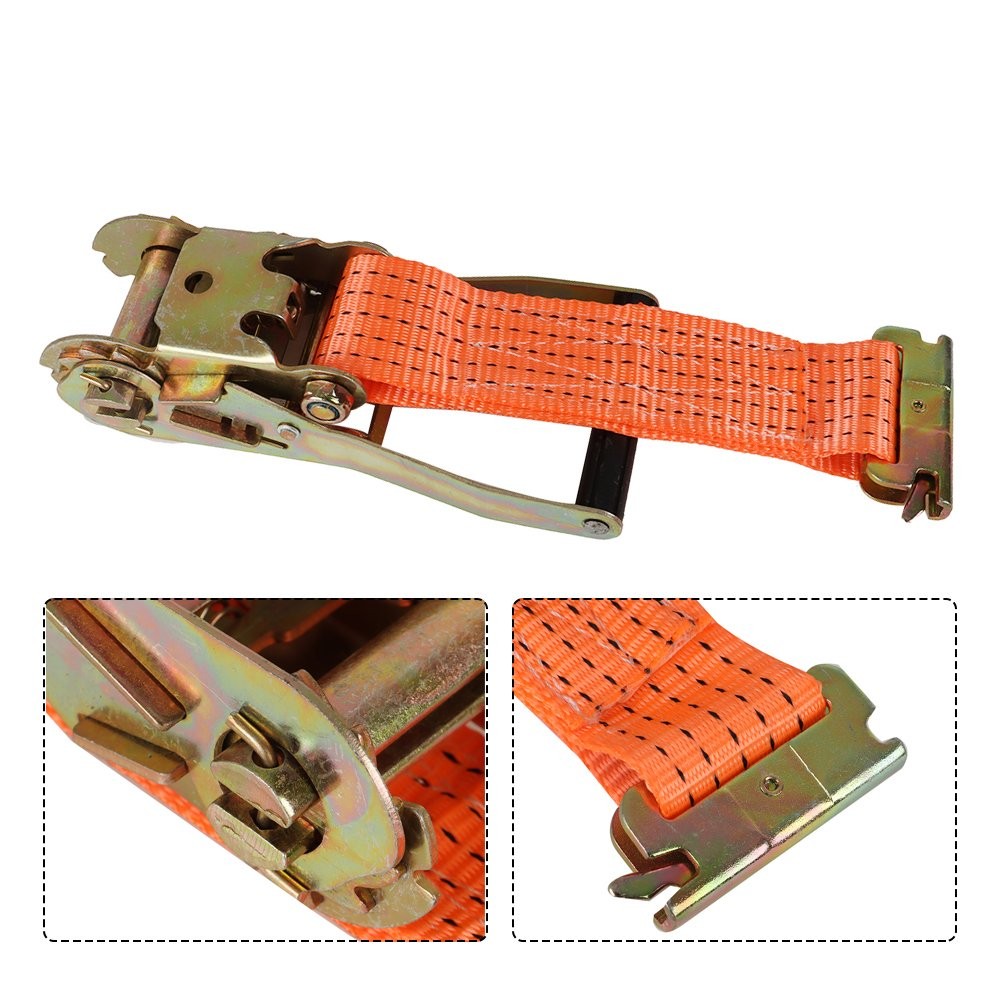 15′ E Track Ratchet Tie Down Strap Truck Trailer Enclosed Cargo Van Straps 4 pc
