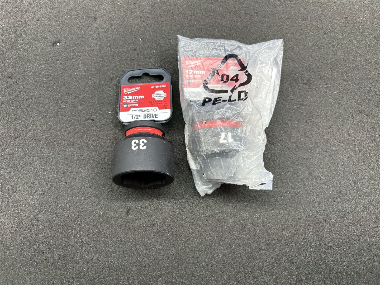 SET OF 2 MILWAUKEE 3/4” DR STD REF: 49-66-6356 – 1/2” DR STD REF: 49-66-6265