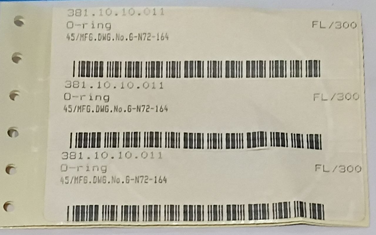 O-Ring FL/300 G-N72-164-D O-Ring Size OD 78mm x ID 71mm x Thick 5mm