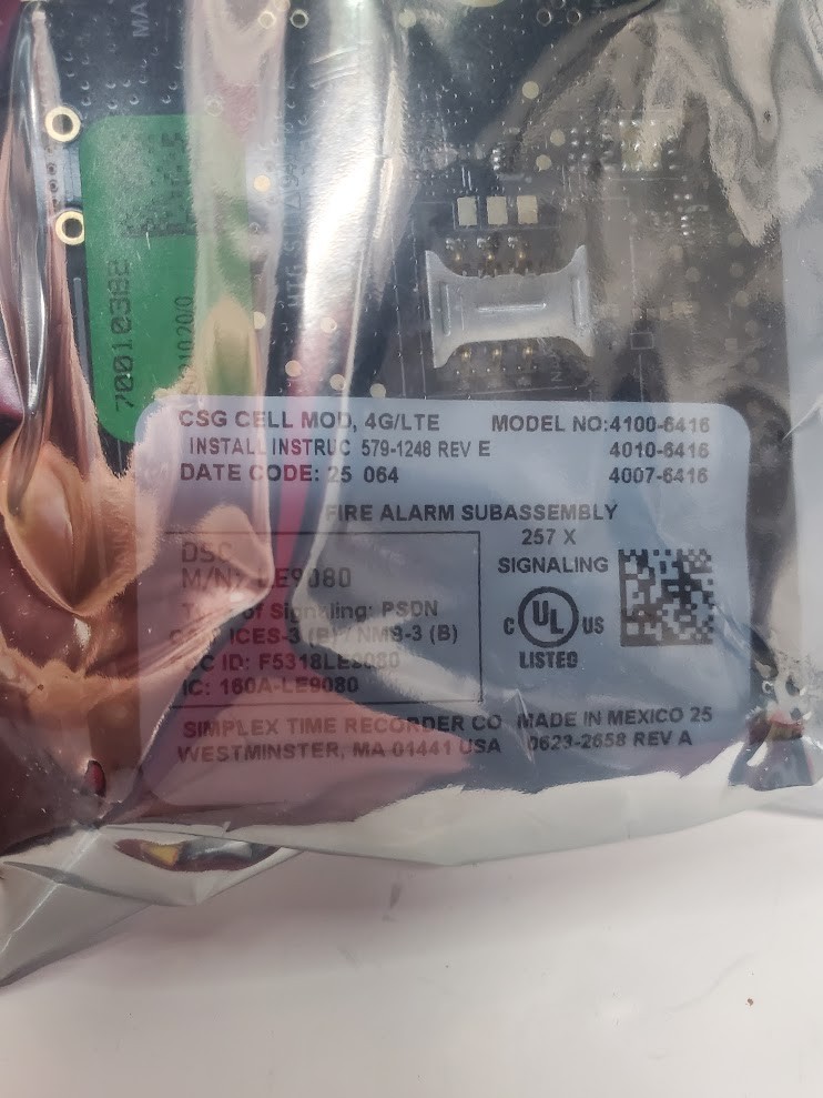 DSC / Simplex CSG Fire Alarm Cellular Module 4100-6416 4010-6416/4007-6416