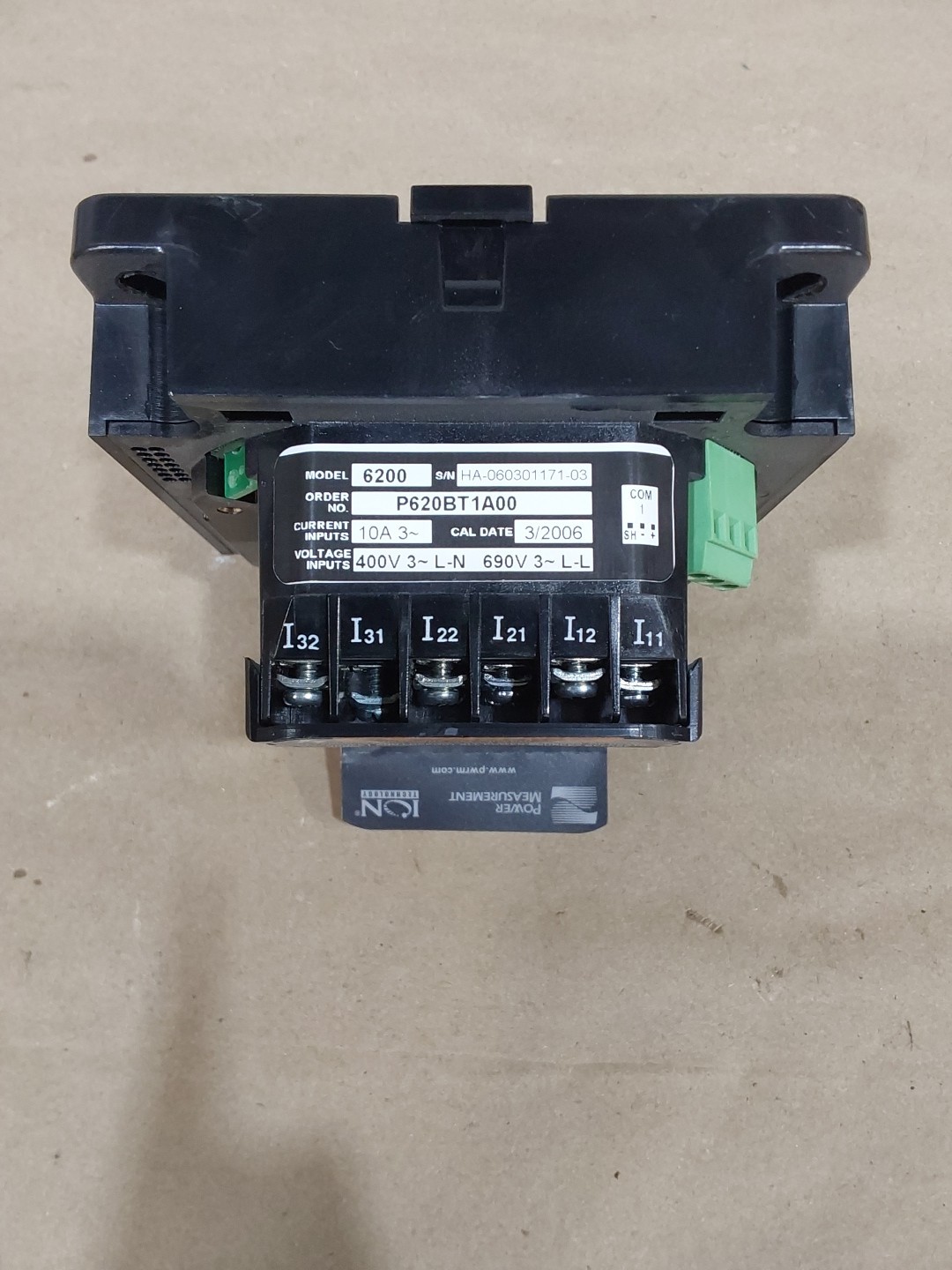 Power Measurement Ion Power Meter 6200 P620BT1A00 3Ph 400V L-N 690V L-L Used