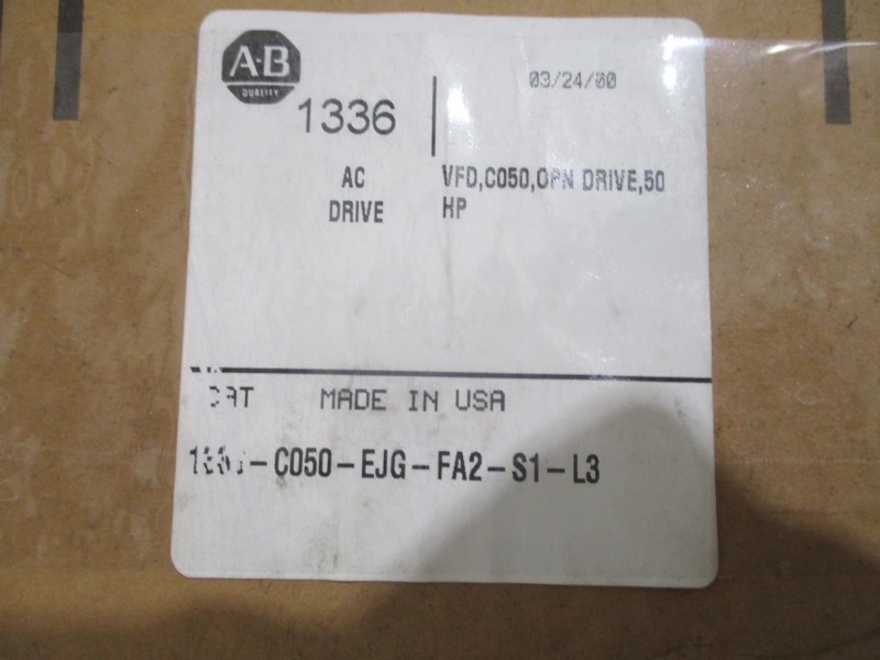ALLEN BRADLEY 1336-C050-EJG-FA2-S1-L3 SER. A 575V 46A NSMP