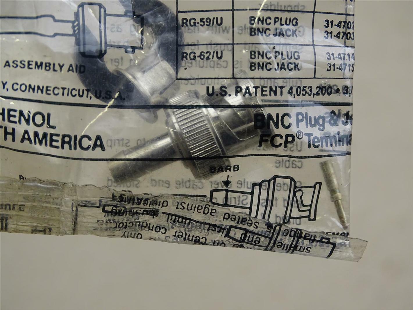 Allied Amphenol Products BNC Plug and Jacks FCP Termination 500V, 554-841/881