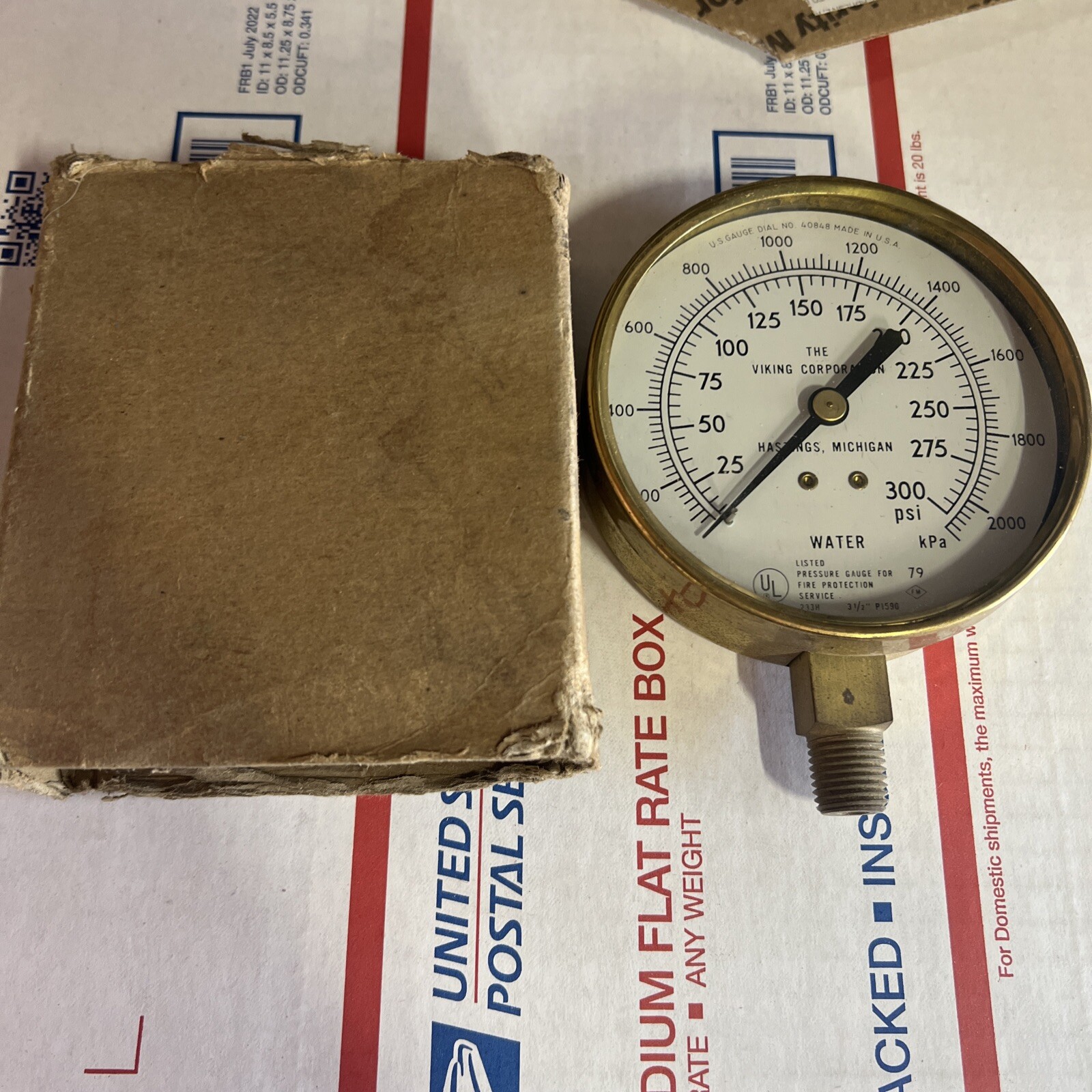 Viking Corp Water SPI Gauge 25-300 Psi 233H P1590 *FREE SHIPPING*