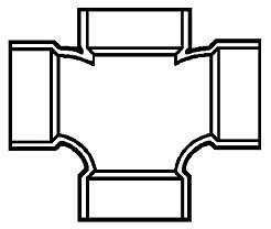 Lasco D428-030 3 Inch x 3 Inch x 3 Inch x 3 Inch Double Sanitary Tee