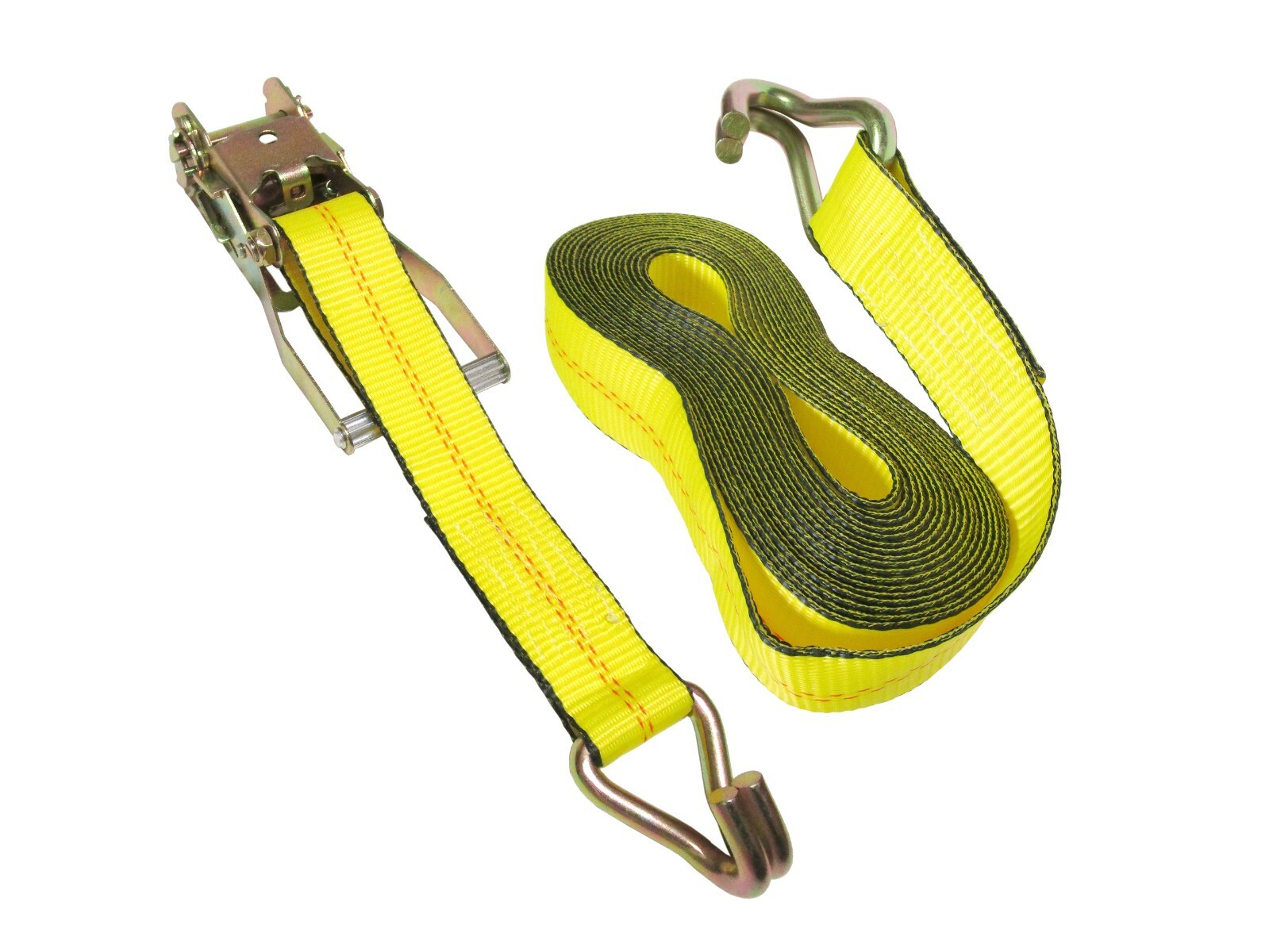 2″ x 30′ Ratchet Tie-Down Strap with J-Hooks, WLL 3,335 lbs Trailer, ATV, Auto