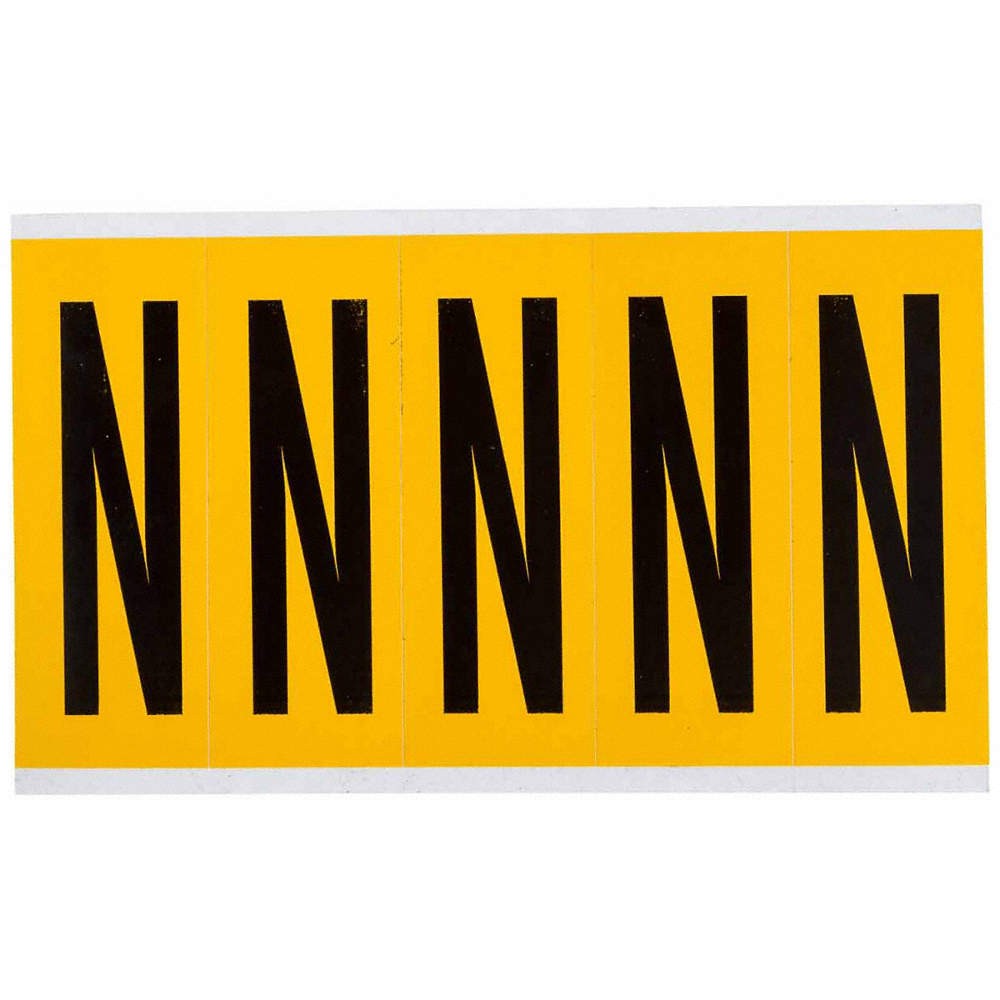 BRADY Letter Label,N,5in.Hx1-3/4in.W,Vinyl 32MF27
