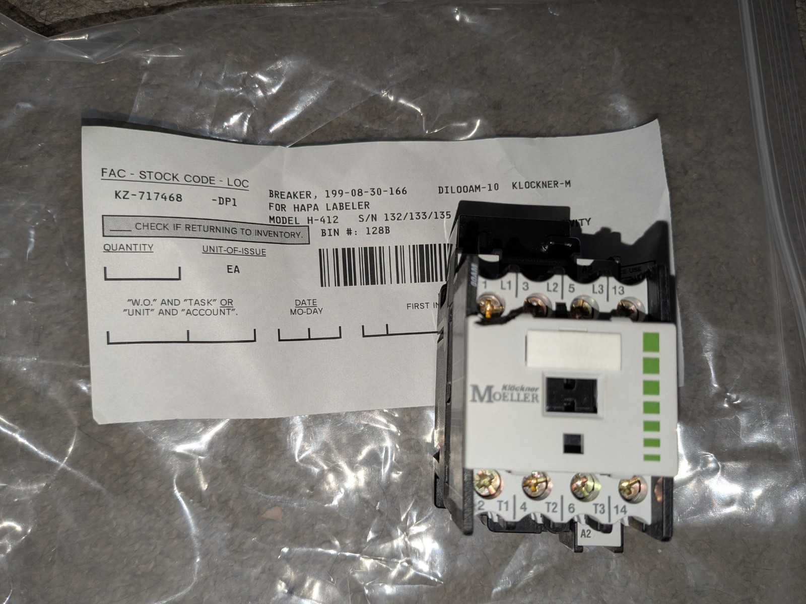 Klockner Moeller Eaton DIL00AM-10 Contactor 24V Coil w/ RC B DIL 48 Suppressor