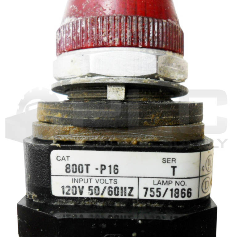 LOT OF 4 ALLEN BRADLEY 800T-P16 /T PILOT LIGHT RED W/ 40171-002-01 COIL 120V