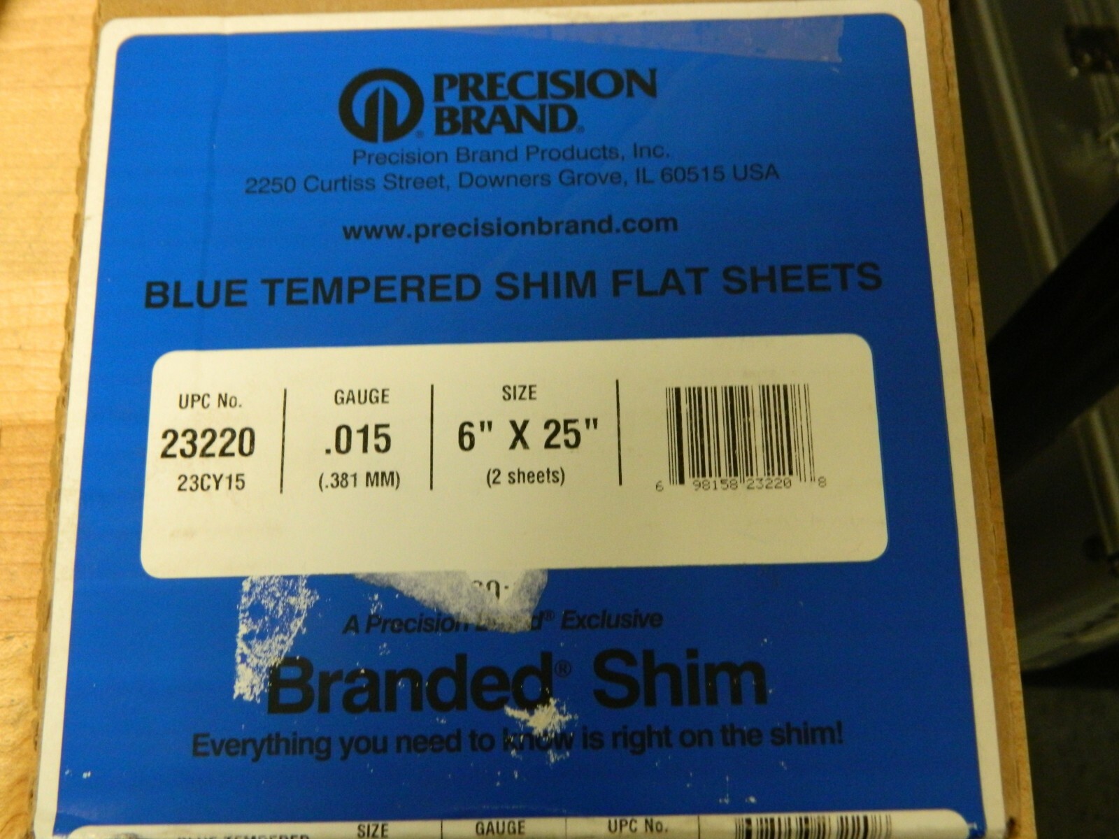 Precision Shim Sheet Stock 25″ x 6″ x 0.015″ 2 Pieces 23220