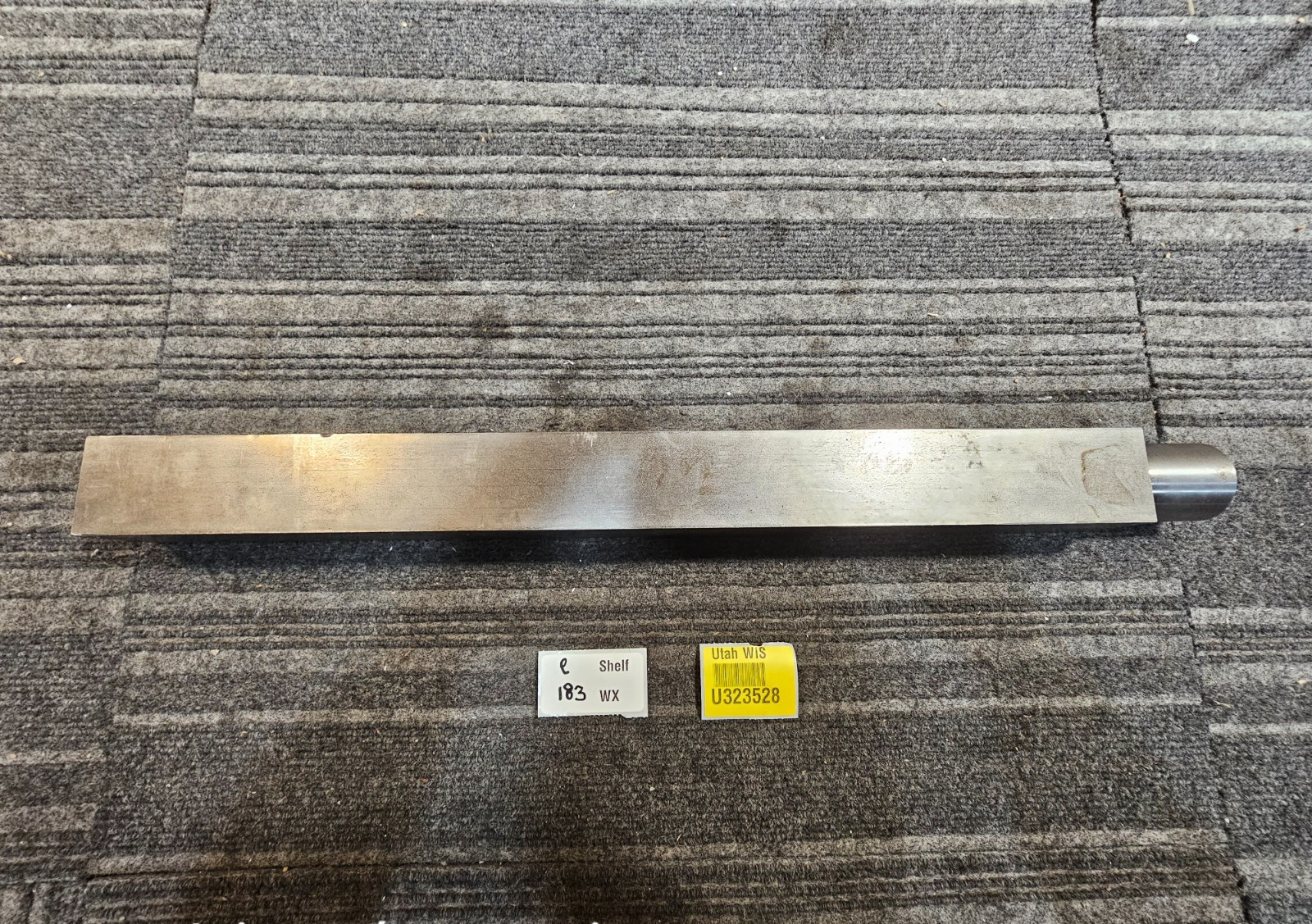 Square Idler Shaft Round End Bar 24″ Over All Length x 2″ Width, Silver