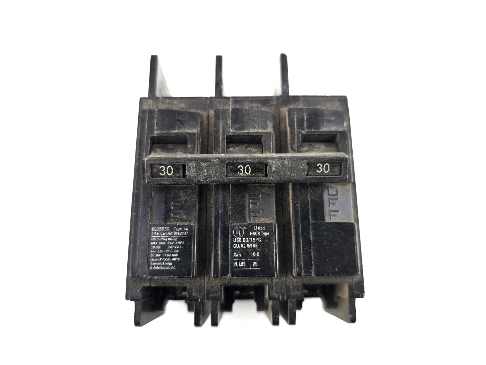 Used ITE SIEMENS BQ3B030 30 Amp 240 Volt 3 Pole Circuit Breaker