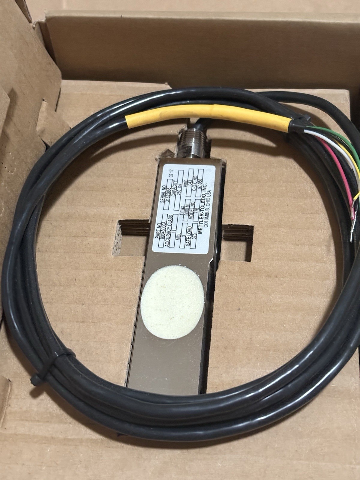 NEW NOS METTLER TOLEDO 90346000A Load Cell 250lbs Model 776
