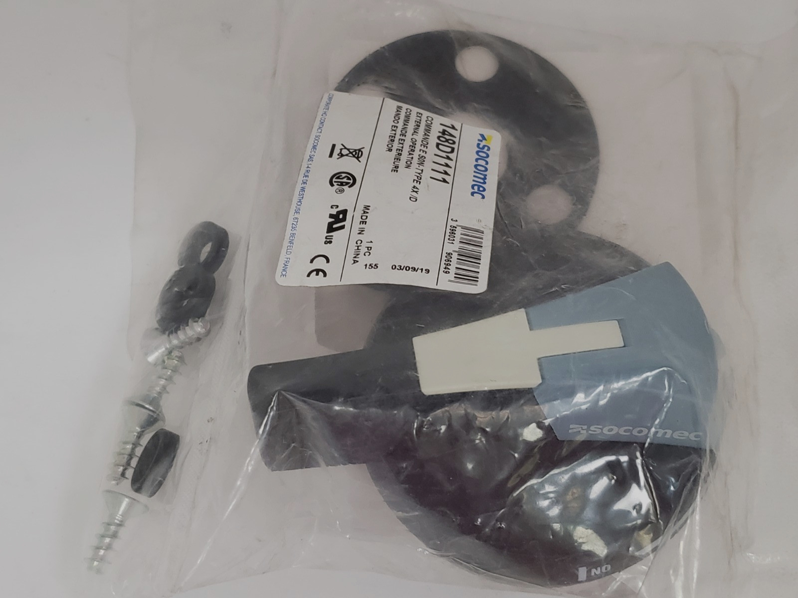 SOCOMEC 148D1111 ROTARY HANDLE 2 POSITION NIB