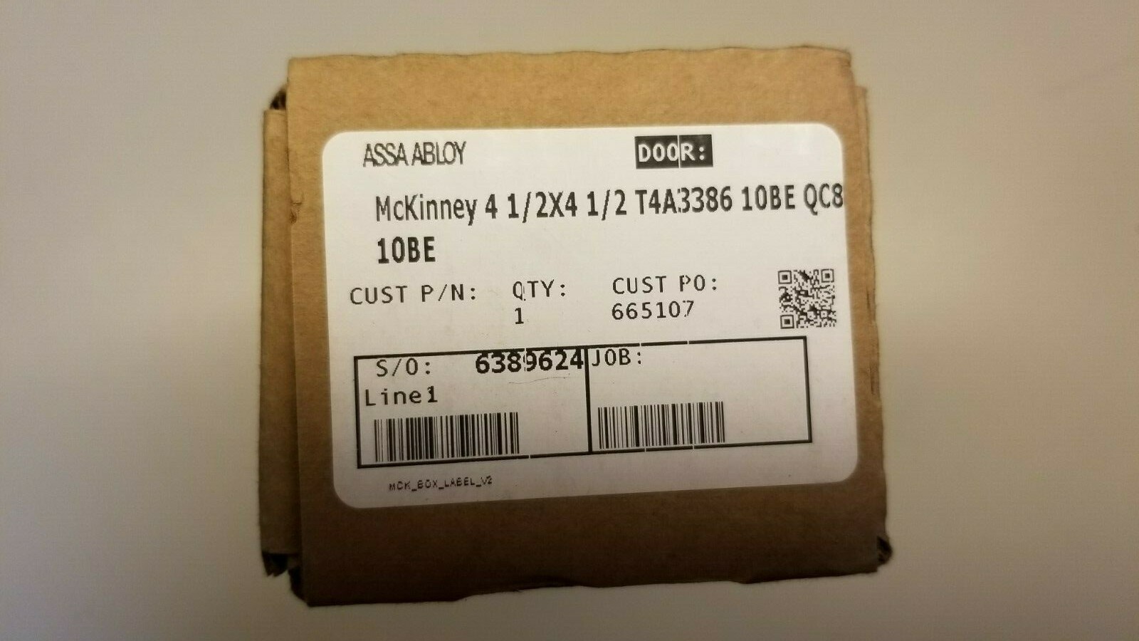 ASSA ABLOY McKinney “QC” Quick Connect Concealed Circuit Hinge T4A3386 10BE QC8