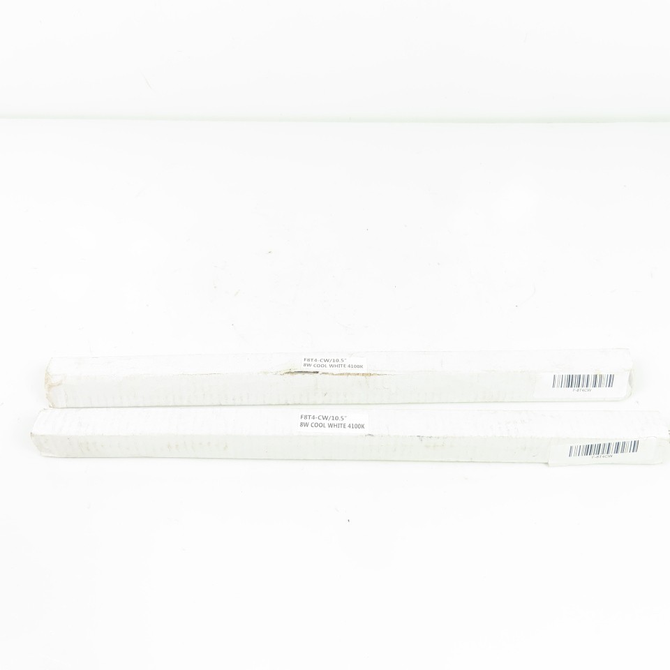F8T4-CW/10.5″ 8W Cool White 4100K Fluorescent Bulb 10.5″ NEW Lot Of 2