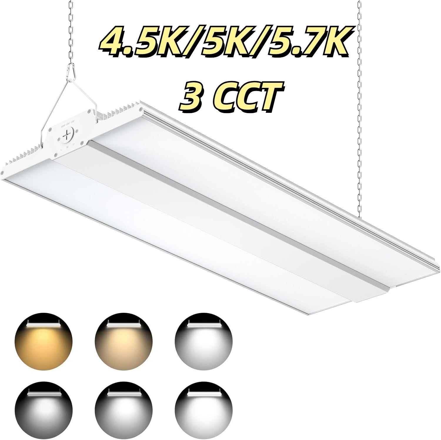 300W LED Linear High Bay Light Warehouse Garage Shop Fixture 4.5K/5K/5.7K CCT